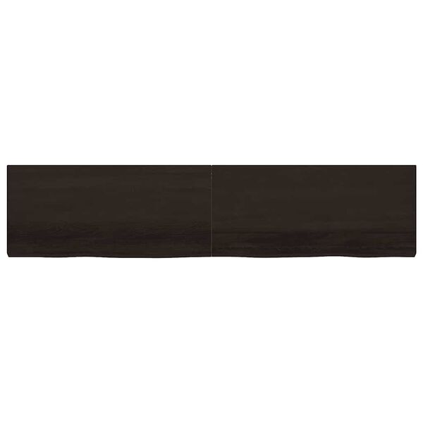 vidaXL Wandregal Dunkelbraun 220x50x(2-6)cm Massivholz Eiche Behandelt
