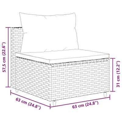 vidaXL 5-tlg. Garten-Lounge-Set mit Kissen Braun Poly Rattan