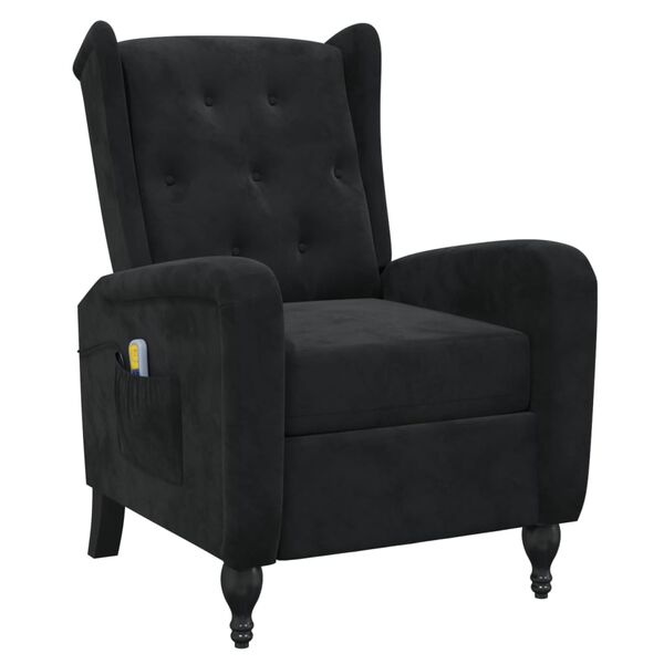 vidaXL Massagesessel Schwarz Samt