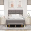 vidaXL Boxspringbett mit Matratze Taupe 140 x 200 cm Stoff