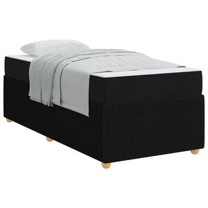 vidaXL Bettrahmen mit Matratze Schwarz 90 x 190 cm Stoff