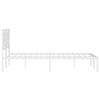 vidaXL Bettgestell mit Kopfteil Metall Wei&szlig; 135x190 cm