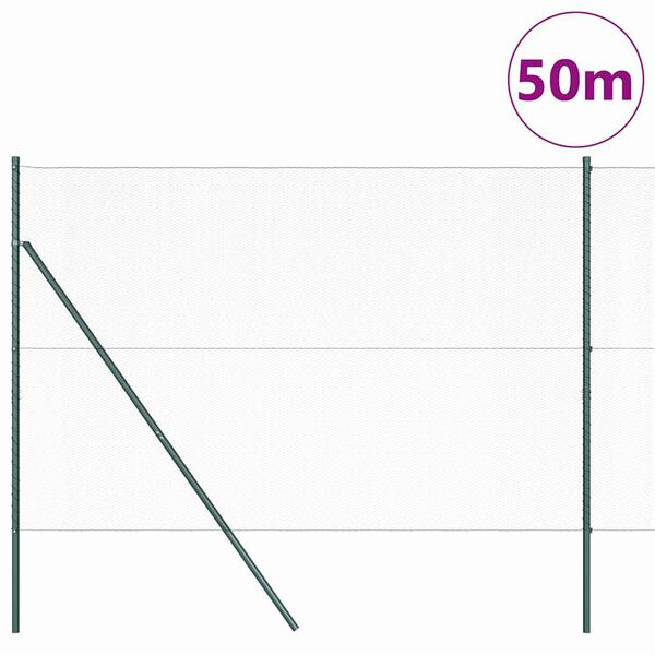 vidaXL Zaunpfosten Grau 50 x 1,5 m (13 mm Maschen) Stahl und PVC