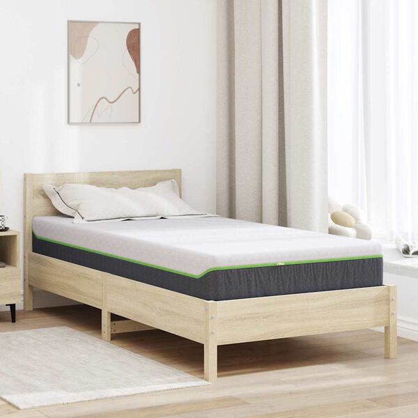vidaXL Matratze Wei&szlig; und Grau 100 x 200 cm Jacquard-Stoff