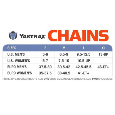 Yaktrax Grödel Chains XL 46+ Schwarz