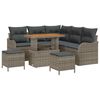 vidaXL Garten-Sofa-Set mit Kissen mit Speicher mit Kissen 8 pcs Grau