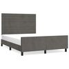 vidaXL Bettgestell ohne Matratze Dunkelgrau 140x190 cm Samt