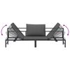 vidaXL Sonnenliege f&uuml;r 3 Personen Schwarz 200 x 62 x 59 cm Textilene