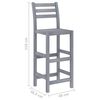 vidaXL 3-tlg. Garten-Bar-Set Grau Massivholz Akazie