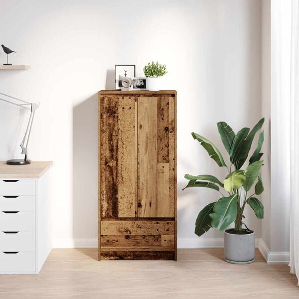 vidaXL Schrank mit Schublade Altholz-Optik 55,5x34x119,5 cm