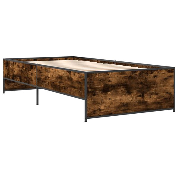 vidaXL Bettgestell R&auml;uchereiche 100x200 cm Holzwerkstoff und Metall