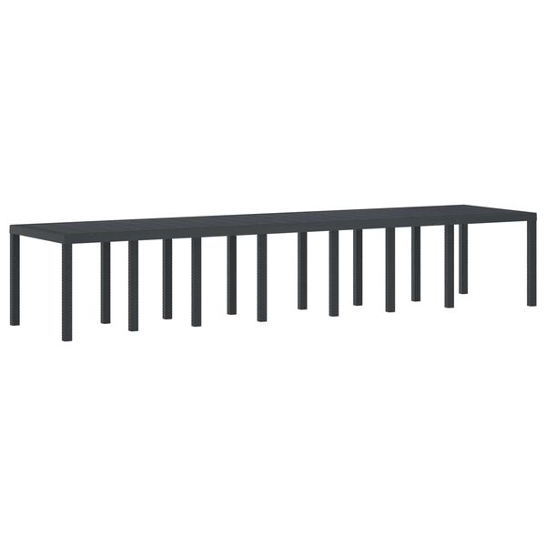 vidaXL Gartentisch Anthrazit 400 x 100 x 73 cm Poly-Rattan