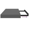 vidaXL Schweberegal Hochglanz-Grau 50x23x3,8 cm MDF