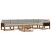 vidaXL Outdoor-Sofagarnitur mit Kissen 7 pcs Natur und Hellgrau