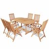 vidaXL 7-tlg. Garten-Essgruppe mit Klappst&uuml;hlen Massivholz Teak