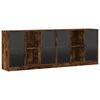 vidaXL B&uuml;cherschrank mit T&uuml;ren R&auml;uchereiche 204x37x75 cm Holzwerkstoff