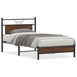 vidaXL Bettgestell ohne Matratze Braun Eiche 100x190 cm Holzwerkstoff