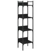 vidaXL B&uuml;cherregal 4 B&ouml;den Schwarz 35x30x138,5 cm Holzwerkstoff