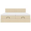 vidaXL Ottoman-Bett mit Matratzen & LEDs Creme 200x200 cm Stoff