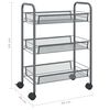 vidaXL K&uuml;chenwagen 3 Etagen Grau 46x26x64 cm Eisen