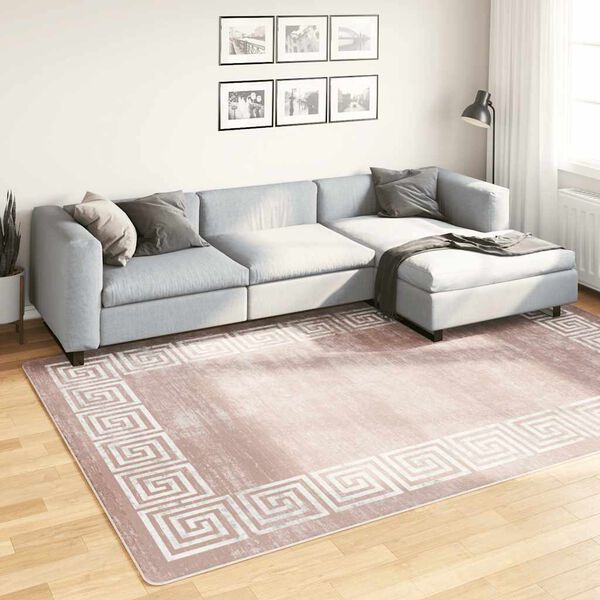 vidaXL Teppich Waschbar Beige 190x300 cm Rutschfest