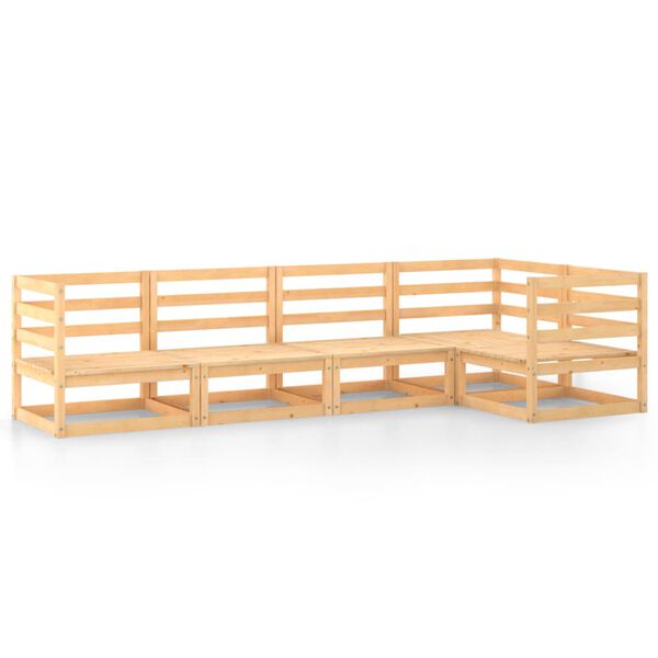 vidaXL 5-tlg. Garten-Lounge-Set Massivholz Kiefer