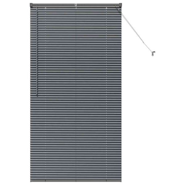 vidaXL Balkenjalousien mit Vorh&auml;ngen Dunkelgrau 175 x 95 cm Aluminium