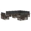 vidaXL Gartensofa-set 13 pcs Grau und Dunkelgrau Poly-Rattan