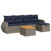 vidaXL 6-tlg. Garten-Sofagarnitur mit Kissen Grau Poly Rattan