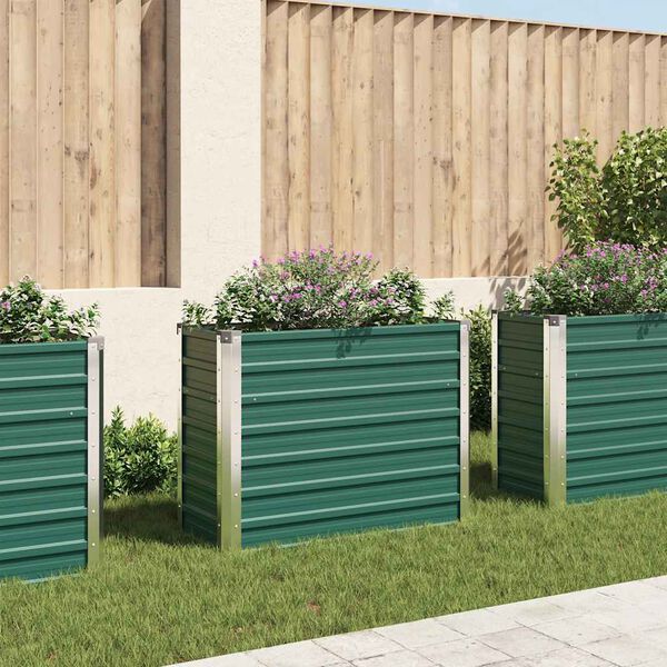 vidaXL Garten-Hochbeet Verzinkter Stahl 100x40x77 cm Gr&uuml;n