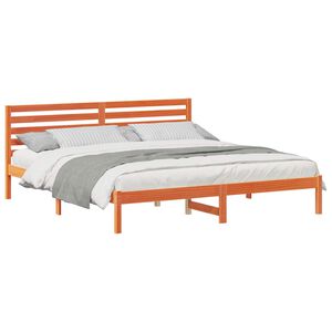 vidaXL Bettrahmen Wachsbraun 180 x 200 cm Massives Kiefernholz