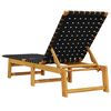 vidaXL Sonnenliegen 2 Stk. Schwarz Massivholz Akazie und Stoff