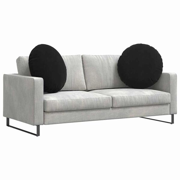 vidaXL Sitzkissen 2 pcs Schwarz &Oslash; 80 x 29 cm Samt