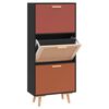 vidaXL Schuhschrank Schwarz 52x25x120 cm Holzwerkstoff