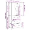 vidaXL Highboard Schwarz Eichen-Optik 69,5 x 34 x 180 cm Holzwerkstoff