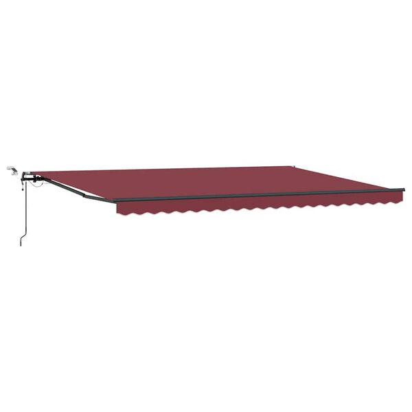 vidaXL Markise Automatisch mit LEDs Weinrot 500x300 cm
