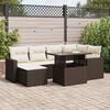 vidaXL 7-tlg. Garten-Sofagarnitur mit Kissen Braun Poly Rattan