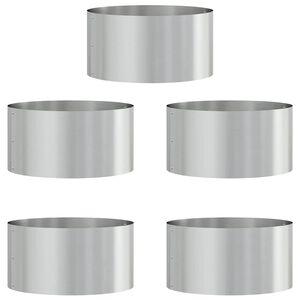 vidaXL Pflanzenring 5 Stk. Silber 40 x 40 x 20 cm Verzinkter Stahl