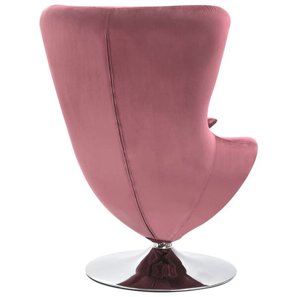 vidaXL Drehstuhl in Ei-Form mit Kissen Rosa Samt