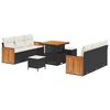 vidaXL Gartensofa-set mit Kissen 9 pcs Schwarz und Creme