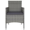 vidaXL 5-tlg. Garten-Bistro-Set Poly Rattan und Hartglas Grau