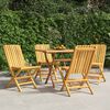 vidaXL Gartenstühle 4 Stk. Klappbar 47x47x89 cm Massivholz Teak