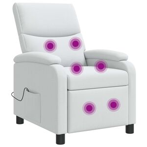 vidaXL Massage Relaxsessel Wei&szlig; Stoff