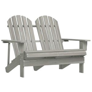vidaXL Adirondack-Gartenbank 2-Sitzer Massivholz Tanne Grau