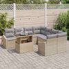 vidaXL Gartensofa-set mit Kissen 9 pcs Beige und Hellgrau Poly-Rattan