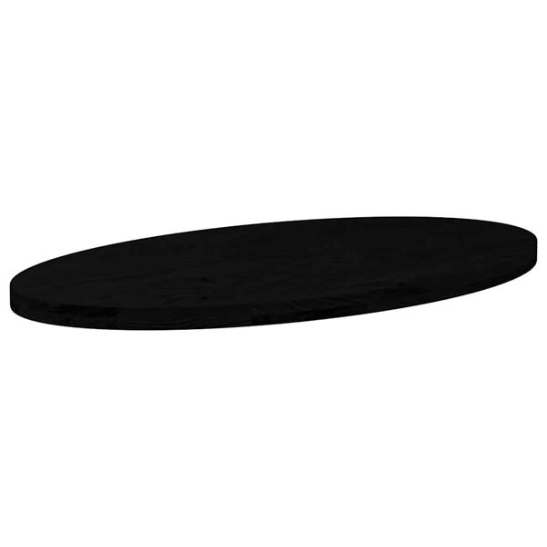 vidaXL Tischplatte Dunkelbraun 100x50x4 cm Massivholz Eiche Oval
