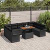 vidaXL Garten-Sofa-Set mit Speicher 10 pcs Schwarz Poly Rattan