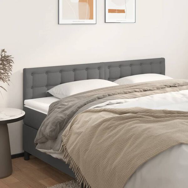vidaXL Kopfteile Grau 180x5x78/88 cm Kunstleder