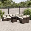 vidaXL 11-tlg. Garten-Sofagarnitur mit Kissen Braun Poly Rattan