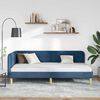 vidaXL Eckbettgestell mit Kopfteil Blau 90 x 200 cm Stoff